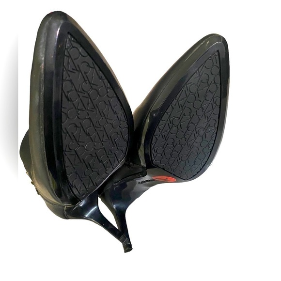 CALVIN KLEIN Jenavie Bootie Black Leather Size 10 Y2K Pointed Toe - Picture 4 of 10